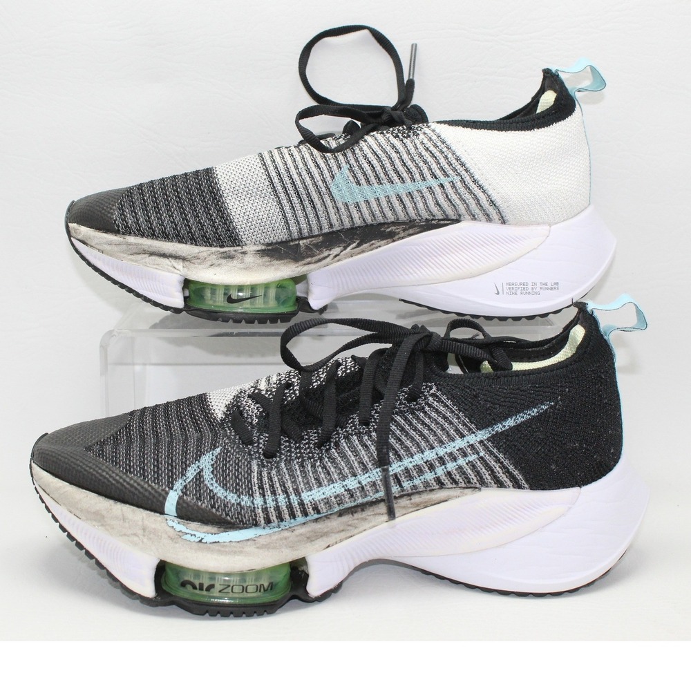 Nike Air Zoom Tempo Next% Black White Blue Running Shoes CI9923-001 Mens 8